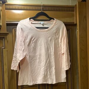 NWOT James Perse Linen T-Shirt in Spritz Peach Pink Size  Medium (2)